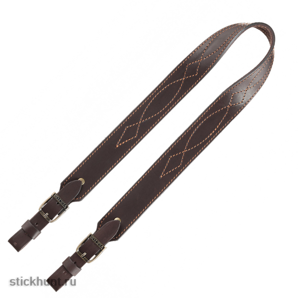 Ремень оружейный VEKTOR Р-13 без антабок с узорной растрочкой и подкладкой из велюра Коричневый Ремень оружейный VEKTOR Р-13 без антабок с узорной растрочкой и подкладкой из велюра Коричневый