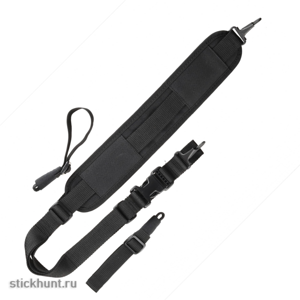 Ремень оружейный VEKTOR Р-27 Ч тактический трехточечный с плечевой накладкой Черный Ремень оружейный VEKTOR Р-27 Ч тактический трехточечный с плечевой накладкой Черный