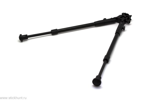 Сошки для оружия телескопические универсальные Стикхант STS-03 с креплением на ствол и планку Вивера (Weaver)