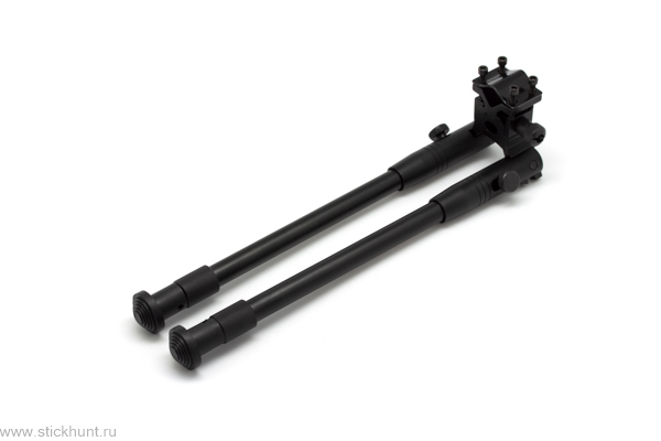 Сошки для оружия телескопические универсальные Стикхант STS-03 с креплением на ствол и планку Вивера (Weaver)