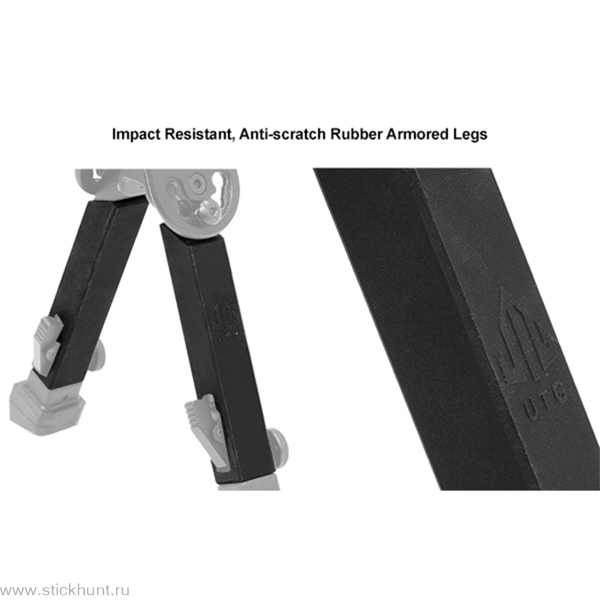 Сошки телескопические для оружия Leapers UTG TL-BP20Q-A с креплением на Антабку и на Weaver/Picatinny черный