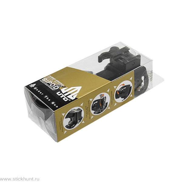 Сошки телескопические для оружия Leapers UTG TL-BP20Q-A с креплением на Антабку и на Weaver/Picatinny черный