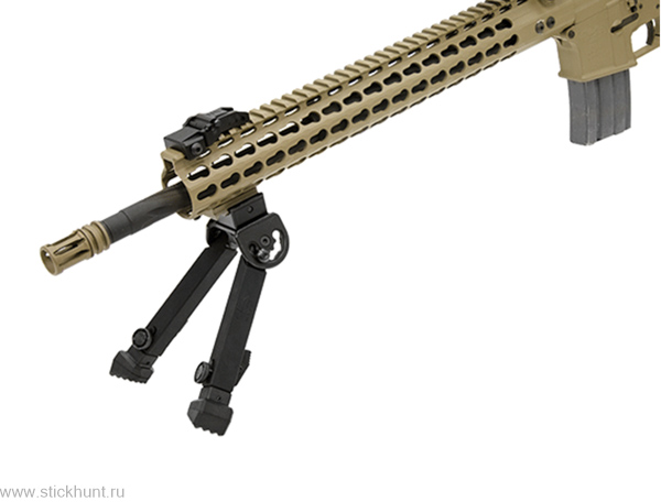 Сошки телескопические для оружия Leapers UTG TL-BP20Q-A с креплением на Антабку и на Weaver/Picatinny черный