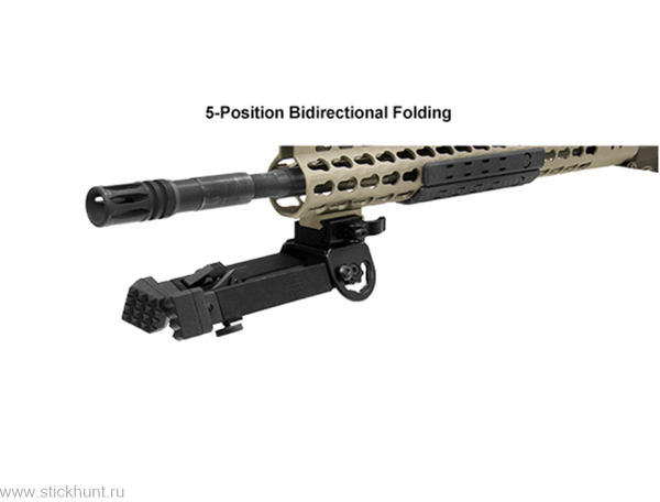 Сошки телескопические для оружия Leapers UTG TL-BP20Q-A с креплением на Антабку и на Weaver/Picatinny черный