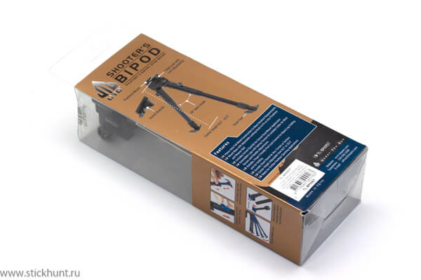 Сошки телескопические Leapers UTG TL-BP69ST быстросъемные, крепление на Антабку и Weaver/Picatinny фото в упаковке