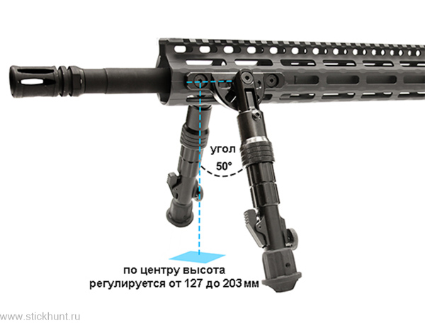 Сошки телескопические для оружия Leapers UTG TL-BPDK01 с креплением на KeyMod черный изображение