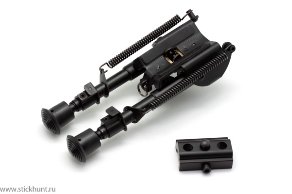 Сошки телескопические короткие Стикхант STS-07 крепление на Антабку и планку Вивера (Weaver)
