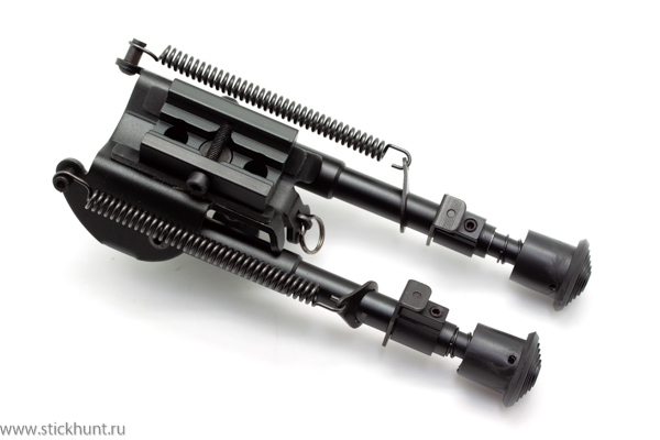 Фото Сошки телескопические короткие Стикхант STS-07 крепление на Антабку и планку Вивера (Weaver)