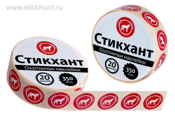 Наклейки на патроны Стикхант Шайба "Волк" (20 калибр)