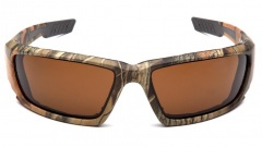 Очки баллистические стрелковые Pyramex Brevard VGSCM1018DTB Anti-fog Коричневые 23%