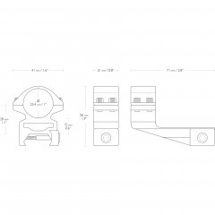 Кольца для прицела Hawke Extension (22125) D=25.4 мм H=15 мм V=71 мм на Weaver | Высокий 2 шт