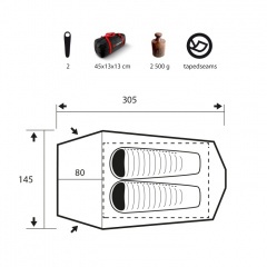 Палатка туристическая Trimm Adventure SPARK-D для 2-х человек Зелёный