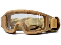 Очки-маска баллистические тактические ShotTime Puma, защитная, оправа хаки, линза прозрачная