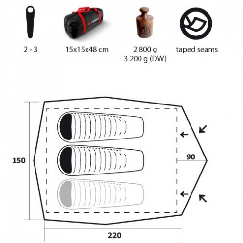 Палатка туристическая Trimm Alfa для 3-х человек Койот