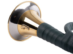 Валторна латунь с кожаной отделкой (рог витой)