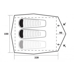 Палатка туристическая Trimm Alfa-D для 3-х человек Зелёный