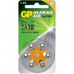 Батарейки воздушно-цинковые GP Hearing Aid ZA10F Тип PR70 (AC10) 1.4V 75 мАч 6 шт