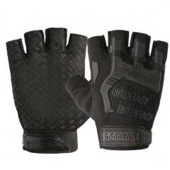 Перчатки тактические Outdoor Gloves Adventure укороченные прорезиненные Чёрный