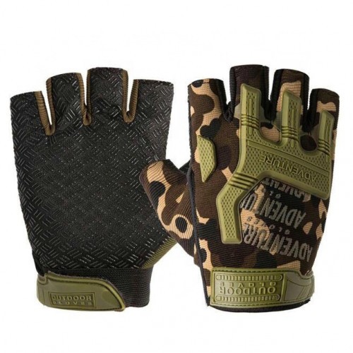 Перчатки тактические Outdoor Gloves Adventure укороченные прорезиненные Мультикам