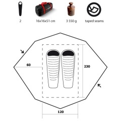 Палатка туристическая Trimm Extreme Escapade-DSL для 2-х человек Оранжевый