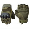 Перчатки тактические Стикхант Major Half укороченные прорезиненные Хаки