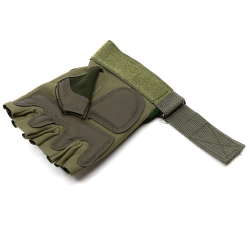 Перчатки тактические Стикхант Major Half укороченные прорезиненные Хаки