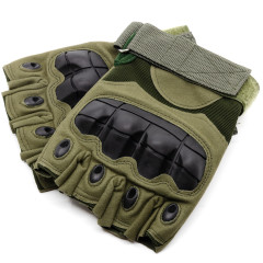 Перчатки тактические Стикхант Major Half укороченные прорезиненные Хаки