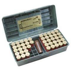 Кейс MTM Shotshell Case SF-50-20-09 для хранения 50 патронов 20 калибра с местом для манка Зелёный