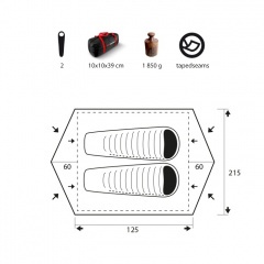 Палатка туристическая Trimm Extreme Pioneer-DSL для 2-х человек Оранжевый