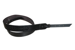 Ремень оружейный Стикхант ТАК-Р №04 без антабок из натуральной кожи 90х4 см Чёрный