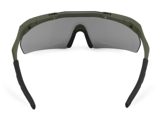 Очки стрелковые ShotTime Lynx KIT, защитные, зелёные, линза: прозрачная, жёлтая, серая, футляр