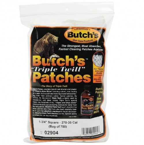 Патч-салфетка хлопковый для чистки оружия Butch's 02904 | Кал. .270 - .35 | 45х45 мм 750 шт