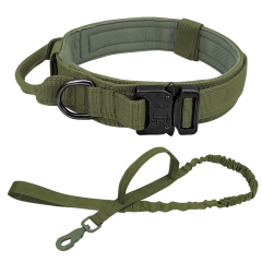 Тактический ошейник PMX-STDG с поводком Зелёный