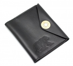 Обложка для охотничьих документов Пергама Медведь из натуральной кожи Чёрный