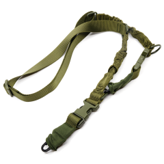 Ремень оружейный RusForce Gun Rop на 1 точку с амортизатором Зелёный