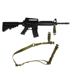 Ремень оружейный RusForce Gun Rop на 1 точку с амортизатором Зелёный