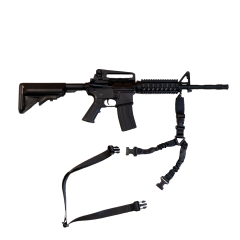 Ремень оружейный RusForce Gun Rop на 1 точку с амортизатором Чёрный