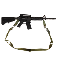 Ремень оружейный RusForce Gun Rop Two на 2 точки с амортизатором Зелёный