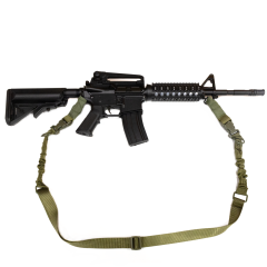 Ремень оружейный RusForce Gun Rop Two на 2 точки с амортизатором Зелёный