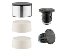 Термос для напитков THERMOS NCB-1800 Rocket Bottle 1.8L, доп. чашка, складная ручка, съёмный ремень, стальной/чёрный