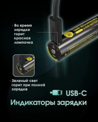 Аккумулятор Nitecore NL1836R Тип 1x18650 3.6V 3600 мАч с защитой и Micro-USB