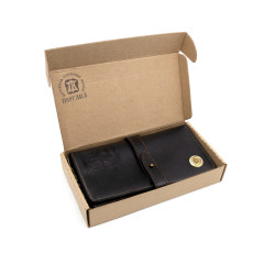 Портмоне Пергама Лось из натуральной кожи Чёрный