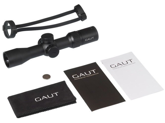 Прицел оптический Gaut Amber 2-8x36 Сетка 27 (Mil-Dot) / Подсветка красная