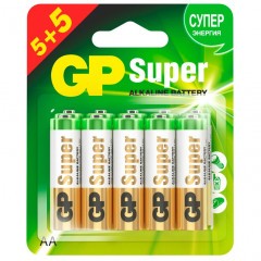 Батарейки алкалиновые GP Super Alkaline 15А5 АA - 10 шт