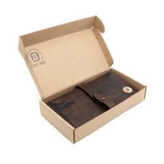 Портмоне Пергама Охотник и собака из натуральной кожи Коричневый