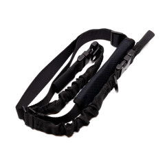 Ремень оружейный PMX Tactical PMX-12 II на 2 точки с амортизатором Чёрный