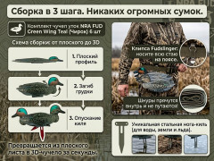 Набор чучел уток NRA FUD Green Wing Teal 6 шт