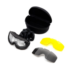 Очки-маска баллистические тактические PMX-Pro Armour GB-500SDTRX KIT Anti-fog Diopter Прозрачные 96% / Жёлтые 89% / Серые 23%