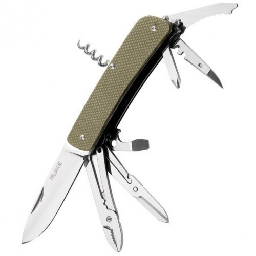 Нож складной Ruike L41-G Клинок 8.5 см с дополнительными функциями Зелёный