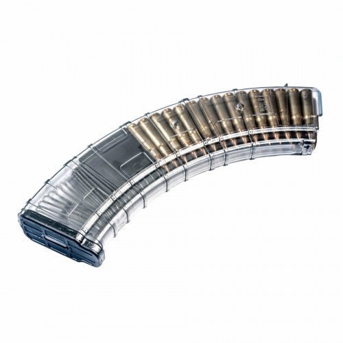 Магазин Pufgun SG762 для ВПО-133 и Сайга-МК-М 7.62х39 с сухарем (для оружия без сухаря) на 40 патронов Прозрачный